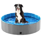 Jasonwell foldable dog pool folded for compact storage and travel convenience.