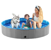 Jasonwell foldable dog pool side view—portable and easy to carry.