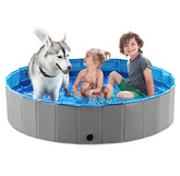 Jasonwell Foldable Dog Pool side view shows portable design for travel.