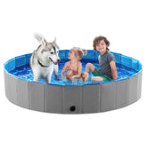 Jasonwell foldable dog pool side view highlights portable backyard water play.