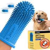 Jasper large dog toothbrush packaging shows the complete dental care kit for home use