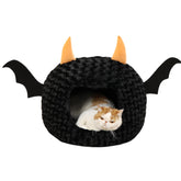 Jatmira cat bed halloween large front view with plush warmth for cozy naps
