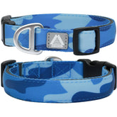 JC HOUSE soft padded collar in camo blue offers comfortable daily wear