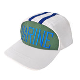 JCvCX marine hat blue white front view; adjustable naval cap for cosplay.
