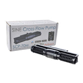 Jebao SCP-70M crossflow front view for 360-degree water circulation.