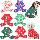 Jeere dog pajamas Santa pattern keep your small dog cozy during festive nights