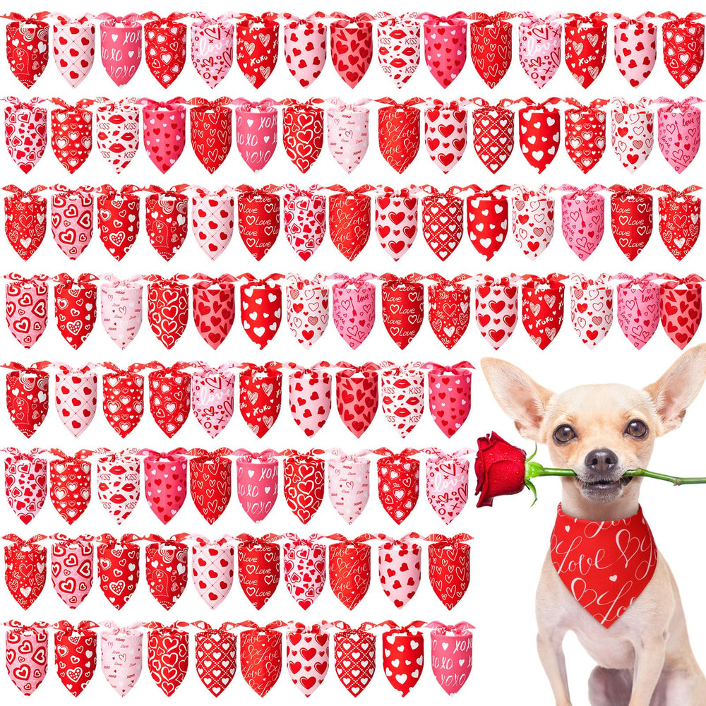 Jeere Valentines Day dog bandana heart pattern 1 adds festive charm for pet photos and parties.