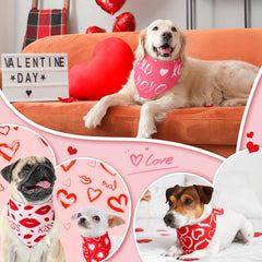 Jeere Valentines Day dog bandana kiss pattern 4 highlights romantic visuals for pet parties.