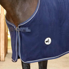 Jeffers Equine Elite fleece cooler blanket travel-use showcases lightweight, versatile layer for trailers and rides.