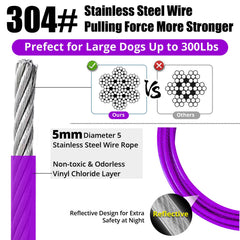 Jenico cable-correa-perro-30ft con protección antimanchas y alta resistencia para actividades al aire libre.