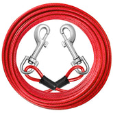 Jenico dog tie-out cable coiled shows sturdy steel core for secure tethering.