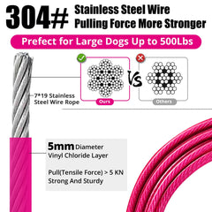 Jenico heavy-duty buckle and 360-degree rotation prevent tangles during outdoor runs