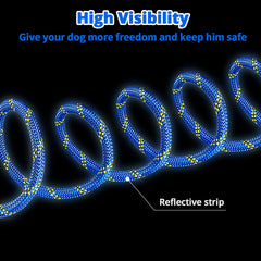Jenico dog tie out reflective rope enhances night visibility and safety