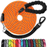 Jenico Long Dog Leash 20ft with shock-absorbing bungee for gentler pulls.