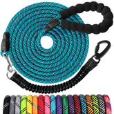 Jenico Long Dog Leash 20ft overview in rugged nylon for reliable control on walks.