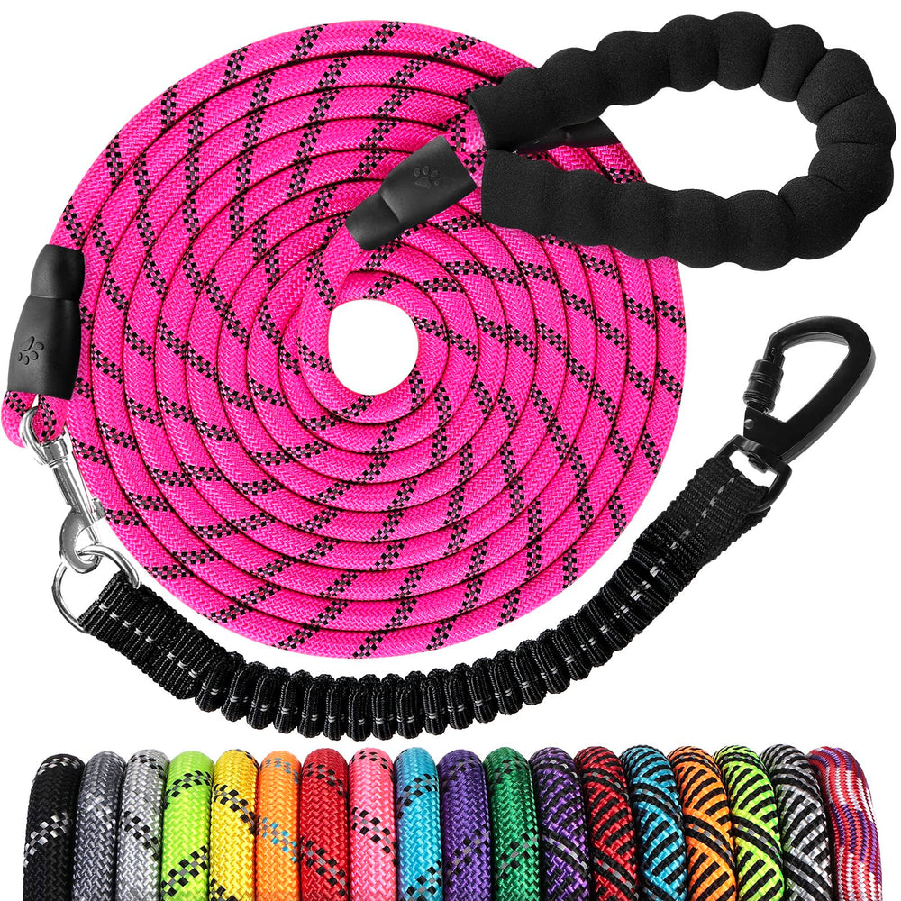 Jenico Long Dog Leash 20 ft with shock-absorbing bungee for smoother walks