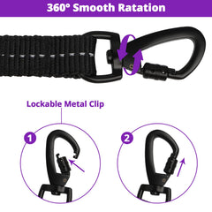 Jenico long dog leash showing reflective threads for safer night walks