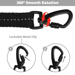 Jenico long dog leash 30ft reflective-thread detail emphasizes visibility during night walks.