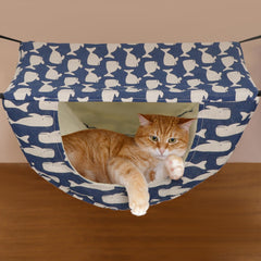 Jetec cat hammock hanging bed inside cage creates extra resting area for multiple pets