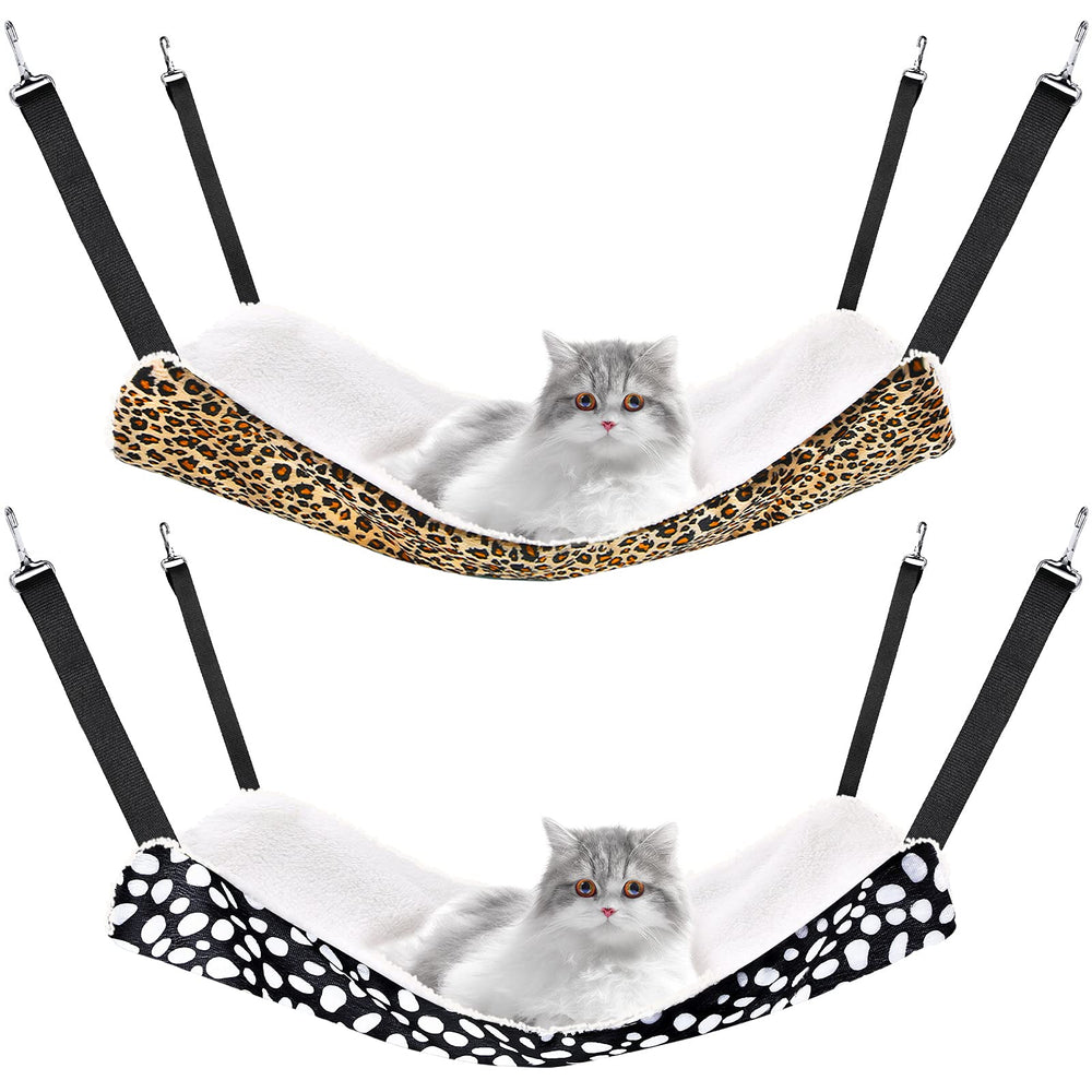 Jetec cat hanging hammock leopard pattern provides a cozy resting spot for small pets.