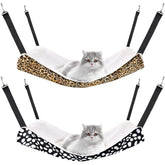 Jetec cat hanging hammock leopard pattern provides a cozy resting spot for small pets.