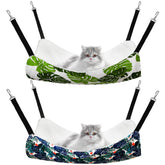 Jetec monstera-leaf-pattern cat hammock provides cozy resting space for small pets.