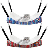 Jetec reversible cat hammock with ethnic pattern offers cozy rest for small pets.