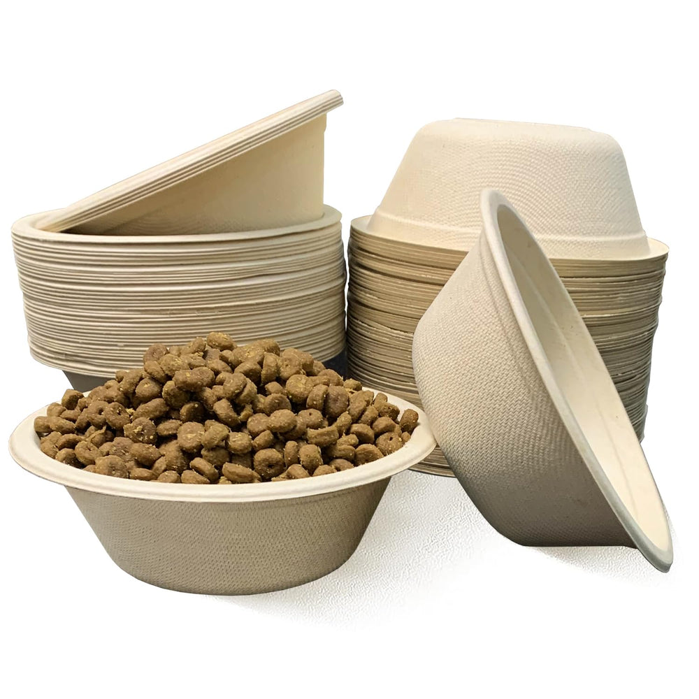 JETKONG disposable dog bowls 12oz packaging highlights bulk value and eco-friendly materials.