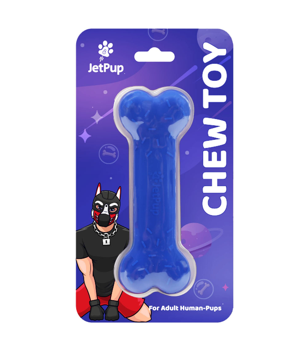 JetPup Blue Bone chew toy front view ideal for playful human pup role play.