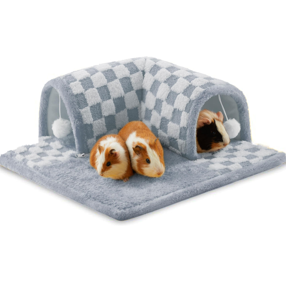 Jevnd large guinea pig hideout tunnel blue front view with two entrances for easy access