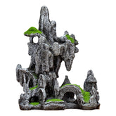 JGZTJXNK aquarium mountain view ornament shows rugged rock formation with natural hiding spots.