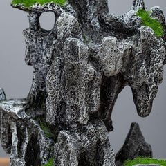 JGZTJXNK aquarium mountain view ornament tree-hole-bridge provides sheltered spots for small fish.
