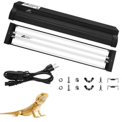JHGKEGKE T5 light kit front view for ready-to-use reptile terrarium lighting.