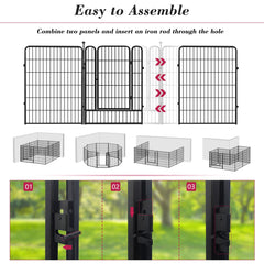 Jhsomdr dog playpen door with lock ensures secure access for pets.