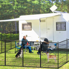 Jhsomdr dog playpen heavy-duty metal frame provides rugged outdoor enclosure.