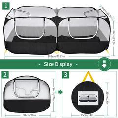 Jhua pet playpen demonstrates large space for multiple small pets