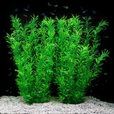 Jihaqua 21-inch green plastic plant pair adds tall natural backdrop to tanks