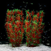 JIHAQUA aquarium decor plastic plants, 21-inch tall wine color, adds natural underwater scenery.