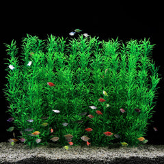 JIHAQUA 21in green plastic aquarium plant for realistic ambience and easy tank decoration