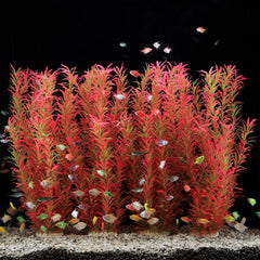 Jihaqua aquarium plastic plants pink 21 inches tall enhance tank aesthetics and hide equipment