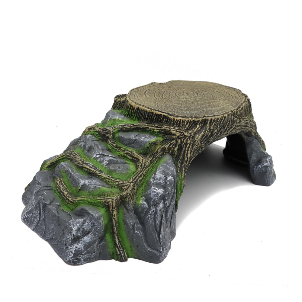 JIHAQUA extra large reptile hideout front view showing natural rock texture for terrariums