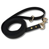 Jim Hodges Gummy Dog Leash in black, 6ft, 5/8 in, Biothane durability.