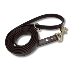 Jim Hodges Gummy Dog Leash brown 6ft shown for controlled training walks.