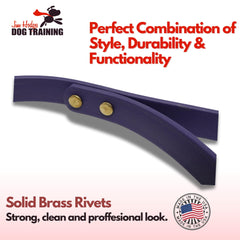Jim Hodges dog-training leash with brass fittings and O-ring for secure handling.