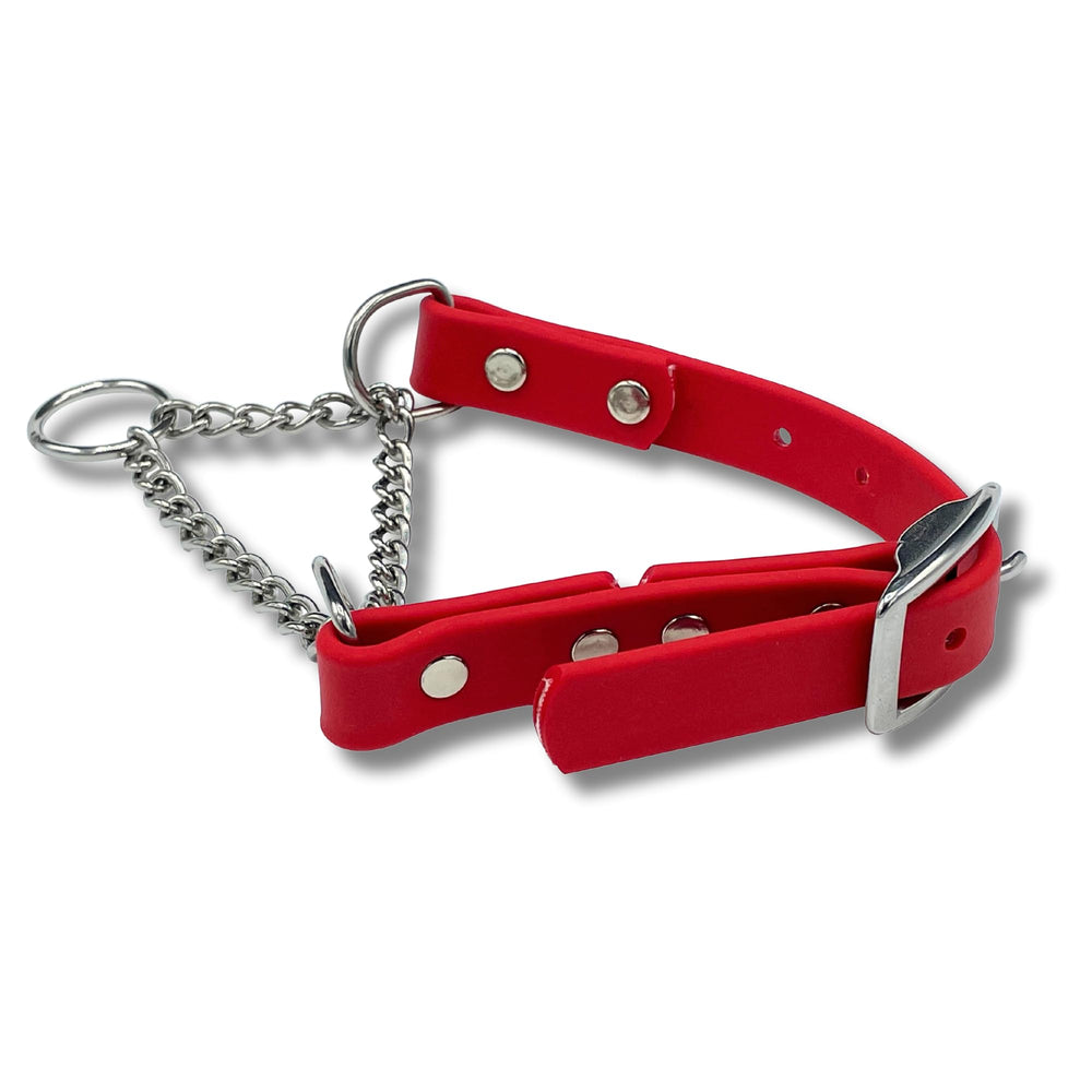 Jim Hodges Martingale Collar in red Biothane for durable no-pull training