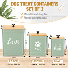 Jingmore large dog treat jar in sage green for high-capacity storage