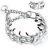 JIPIMON dog training collar front view with quick-release buckle for easy leash attachment.