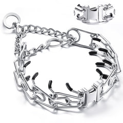 JIPIMON dog training collar front view with quick-release buckle for easy leash attachment.