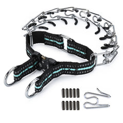JIPIMON pinch collar teal strap for gentle obedience training during walks