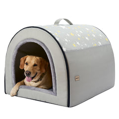 Jiupety 2 in 1 dog house indoor front view for private, cozy space.